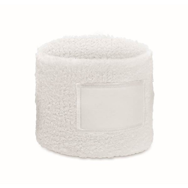 Obrázky: Potítko z polybavlny s nášivkou, biela