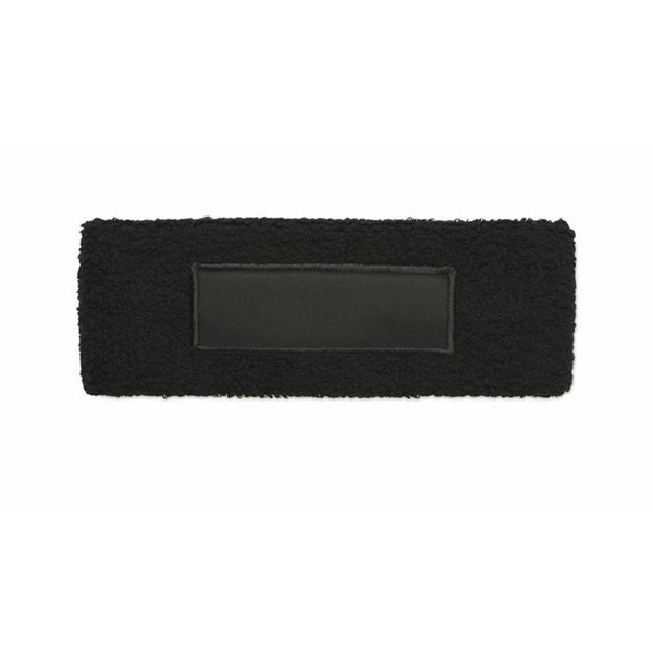 Obrázky: Čelenka z polybavlny s nášivkou, čierna, Obrázok 2