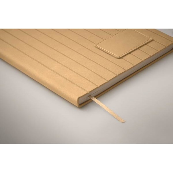 Obrázky: Pozn. link. blok A5 mäkké dosky z PU, béžová, Obrázok 6