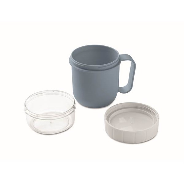 Obrázky: Cestovný dvojhrnček z PP 450ml/160ml, petrolejová, Obrázok 5