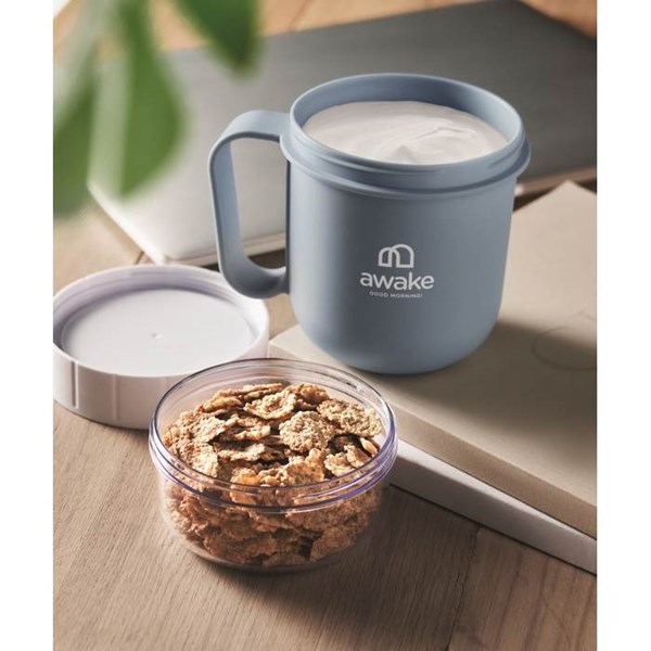 Obrázky: Cestovný dvojhrnček z PP 450ml/160ml, petrolejová, Obrázok 7