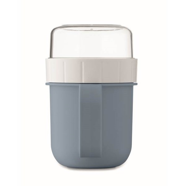 Obrázky: Cestovný dvojhrnček z PP 450ml/160ml, petrolejová, Obrázok 9