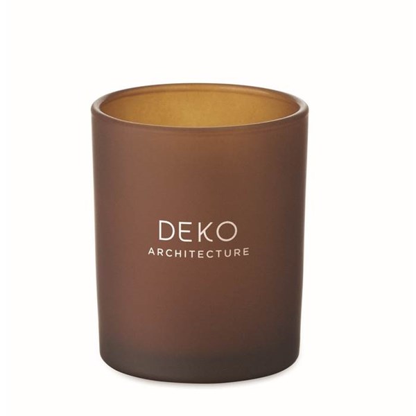 Obrázky: Sklenená sviečka z rastlinného vosku 80g, hnedá, Obrázok 9