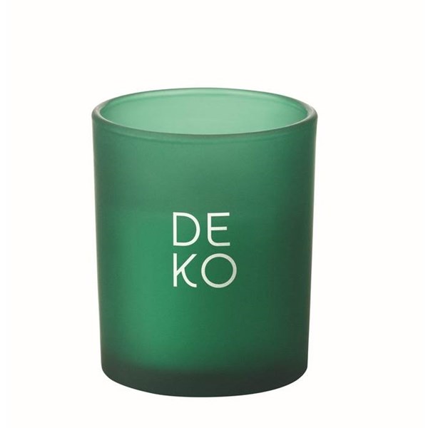 Obrázky: Sklenená sviečka z rastlinného vosku 80g, zelená, Obrázok 7