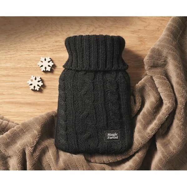 Obrázky: Termofor, ohrievací pletený vankúšik 400 ml,čierny, Obrázok 7
