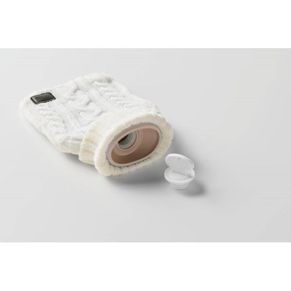 Obrázky: Termofor, ohrievací pletený vankúšik 400 ml, biely, Obrázok 4