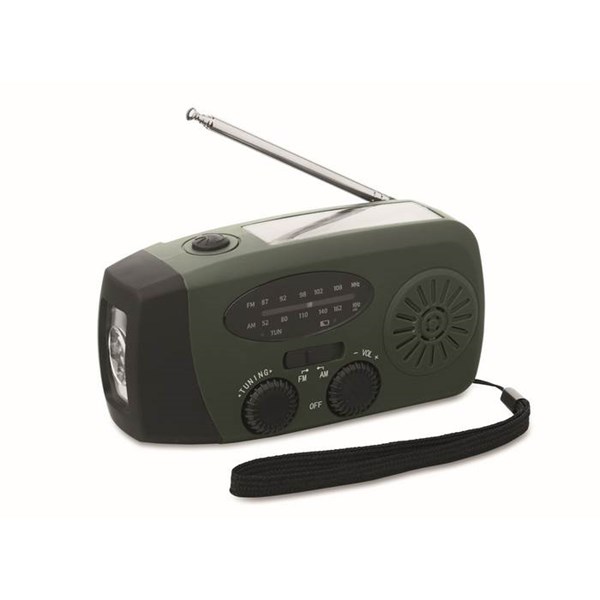 Obrázky: Prenosné rádio s LED baterkou, zelená, Obrázok 2