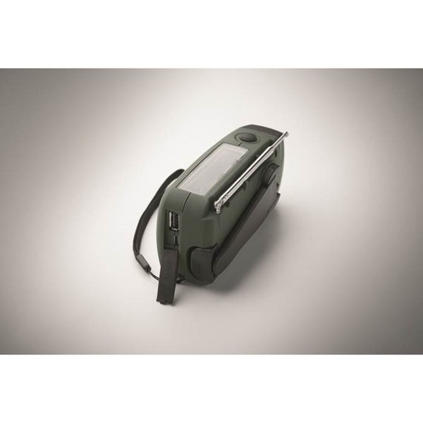 Obrázky: Prenosné rádio s LED baterkou, zelená, Obrázok 5