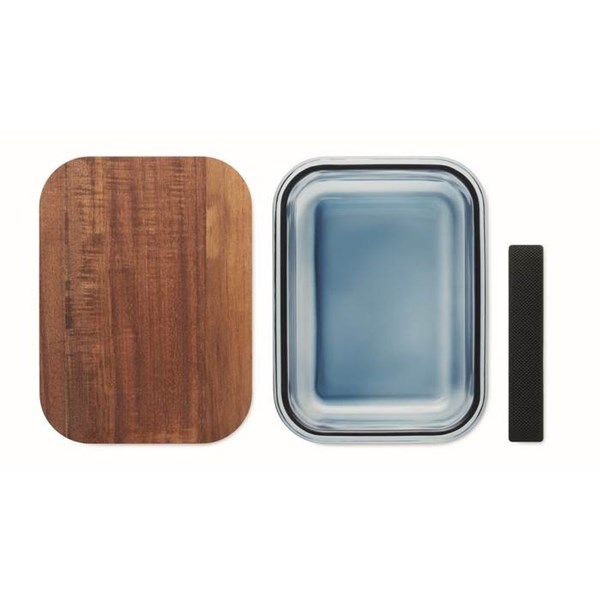 Obrázky: Sklenený box na jedlo - obed 800ml, modrý, Obrázok 5