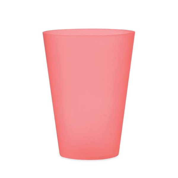 Obrázky: Červený kelímok 300ml z mat. PP na opak. použitie