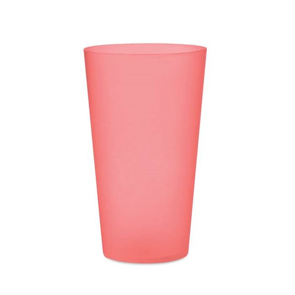 Obrázky: Červený kelímok 500ml z mat. PP na opak. použitie