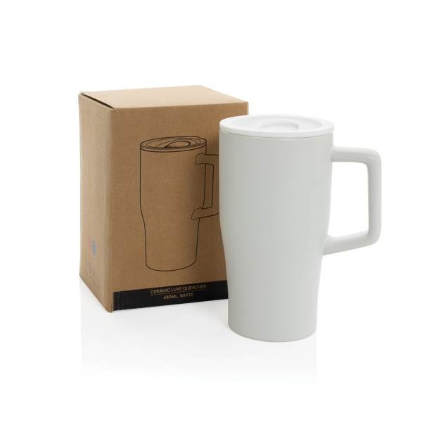 Obrázky: Keramický hrnček 490ml s rukoväťou, biela, Obrázok 5