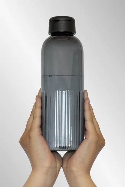 Obrázky: Neprieust. fľaša RPET 750 ml, vlnit. efekt, čierna, Obrázok 9