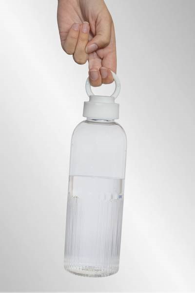 Obrázky: Neprieust. fľaša RPET 750 ml, vlnit. efekt, transp, Obrázok 8