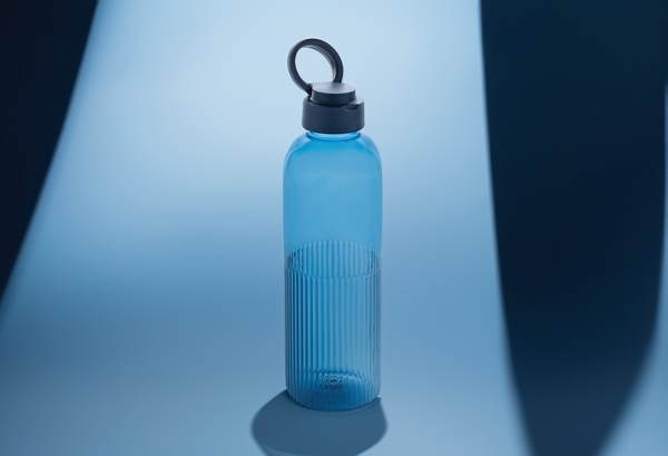 Obrázky: Neprieust. fľaša RPET 750 ml, vlnit. efekt, modrá, Obrázok 7