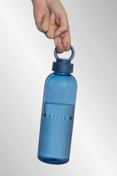 Obrázky: Neprieust. fľaša RPET 750 ml, vlnit. efekt, modrá, Obrázok 9