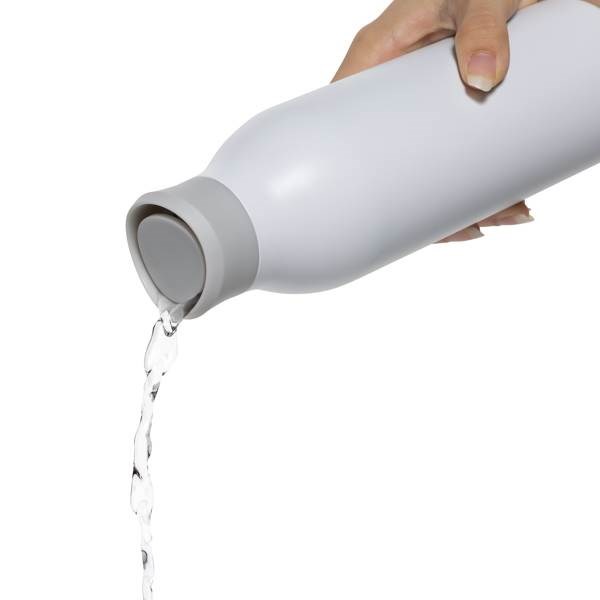 Obrázky: biela fľaša na vodu 600ml, recyklovaná nerez oceľ, Obrázok 6