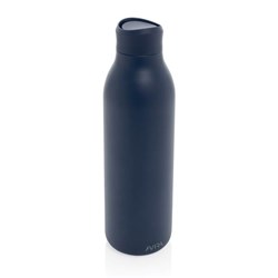 Obrázky: Modrá fľaša na vodu 600ml, recyklovaná nerez oceľ