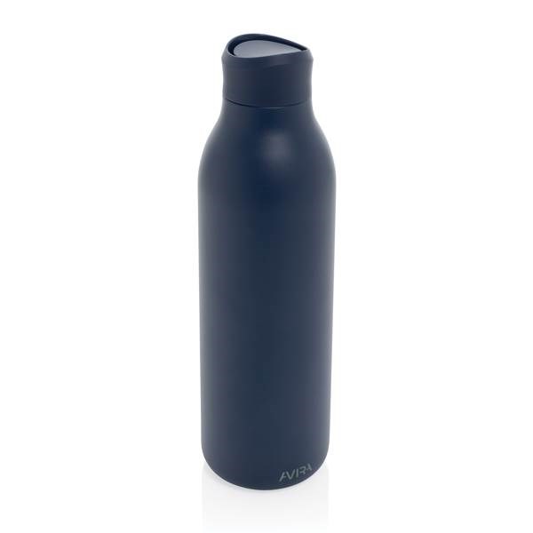 Obrázky: Modrá fľaša na vodu 600ml, recyklovaná nerez oceľ