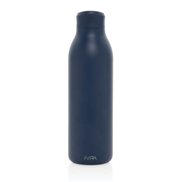 Obrázky: Modrá fľaša na vodu 600ml, recyklovaná nerez oceľ, Obrázok 2