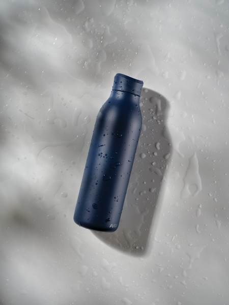 Obrázky: Modrá fľaša na vodu 600ml, recyklovaná nerez oceľ, Obrázok 12