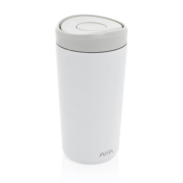 Obrázky: Biely termohrnček 400ml , RCS recykl. nerez oceľ