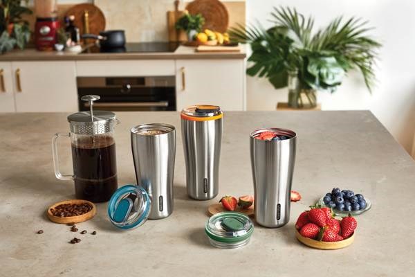 Obrázky: Nerezový termo hrnček 600ml Black+Blum, oranžová, Obrázok 15