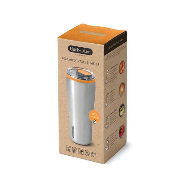 Obrázky: Nerezový termo hrnček 600ml Black+Blum, oranžová, Obrázok 18