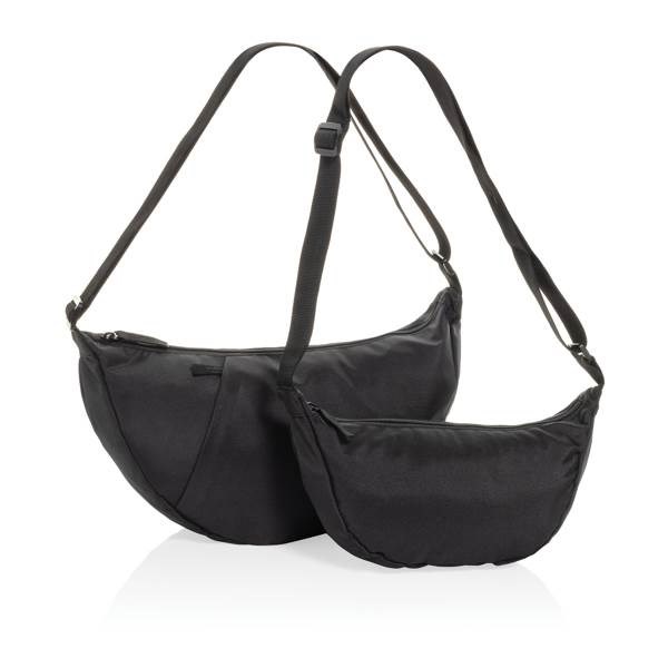 Obrázky: Crossbody XL polmesiac z RPET AWARE , čierna, Obrázok 8