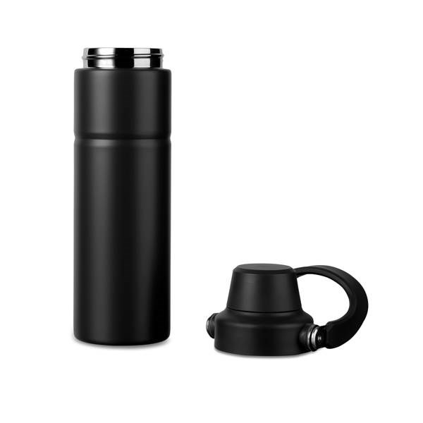 Obrázky: Termoska s rukoväťou 600 ml, nerez oceľ, čierna, Obrázok 5