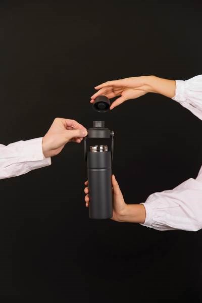 Obrázky: Termoska s rukoväťou 600 ml, nerez oceľ, čierna, Obrázok 8