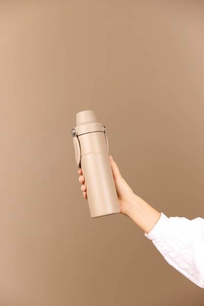 Obrázky: Termoska s rukoväťou 600 ml, nerez oceľ, béžová, Obrázok 8