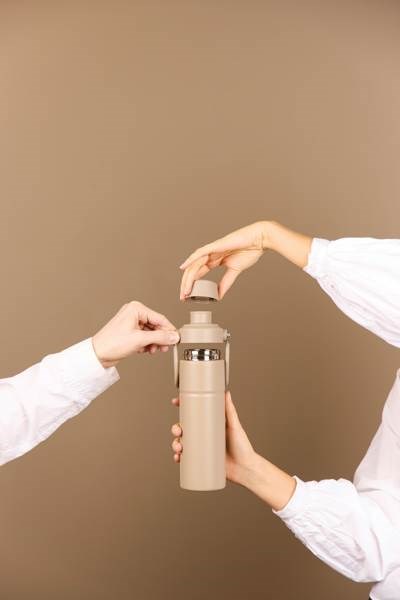 Obrázky: Termoska s rukoväťou 600 ml, nerez oceľ, béžová, Obrázok 10