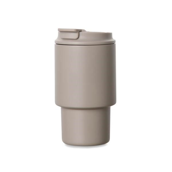 Obrázky: Termohrnček 350 ml recykl. nerez, béžová, Obrázok 2