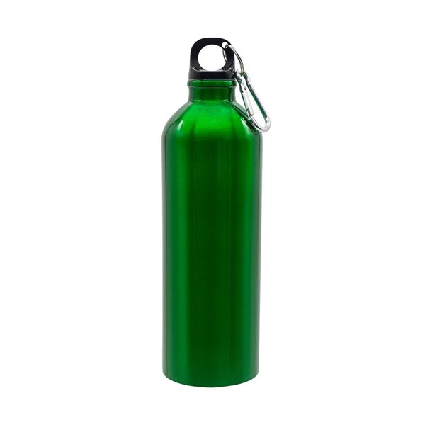 Obrázky: Fľaša 800 ml, nerez oceľ s karabínou, zelená