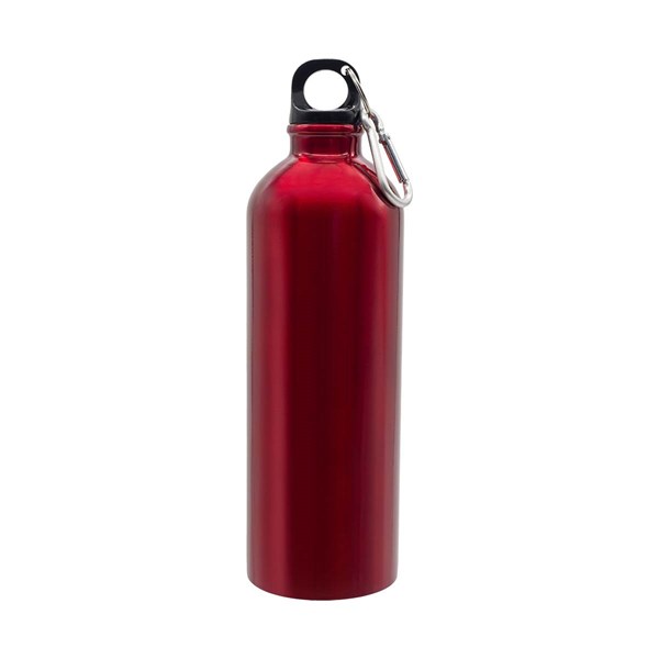Obrázky: Fľaša 800 ml, nerez oceľ s karabínou, červená