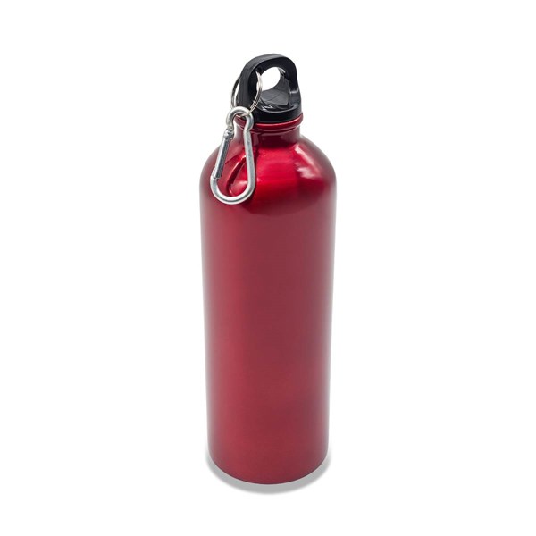 Obrázky: Fľaša 800 ml, nerez oceľ s karabínou, červená, Obrázok 2