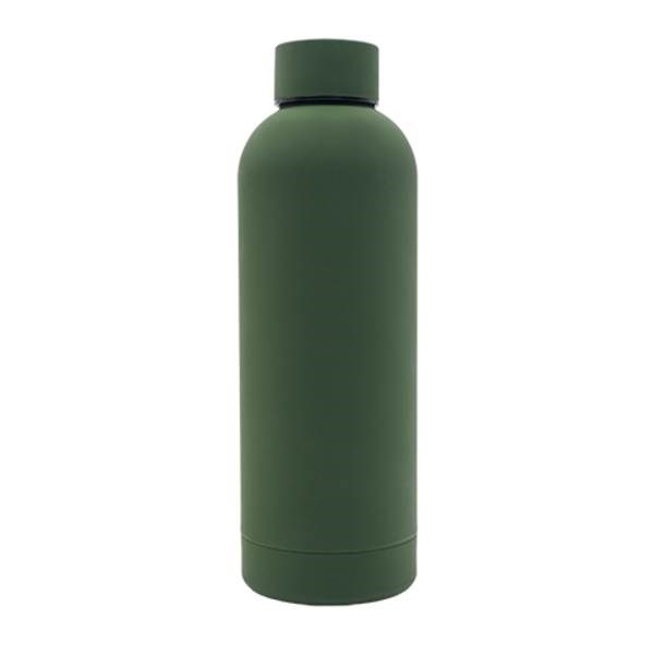 Obrázky: Tm. zelená nerez. termoska 500 ml s pogum.povrchom
