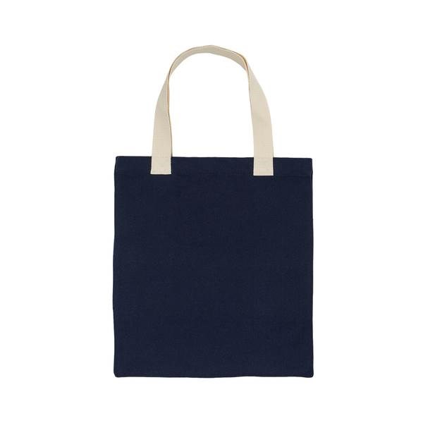 Obrázky: Tm.modrá taška z recykl. bavlny 340g ,široké dno, Obrázok 3