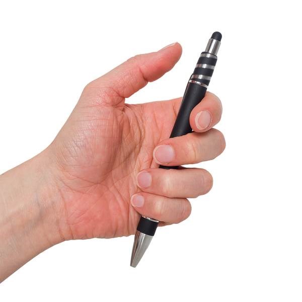 Obrázky: Čierne antistresové hliníkové pero so stylusom, Obrázok 3
