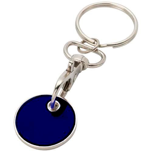 Obrázky: Kľúčenka so žetónom na karabíne, modrá