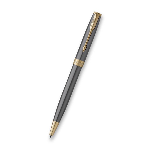 Obrázky: KP PARKER Sonnet Core Grey GT + čierne kož. puzdro, Obrázok 2