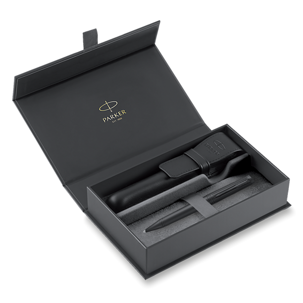 Obrázky: KP PARKER Ingenuity Black BT+ čierne kožené puzdro