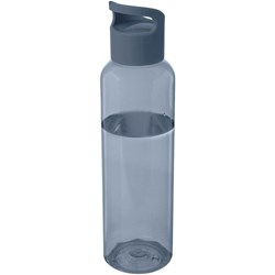 Obrázky: Šedo-modrá transp. 650 ml fľaša,recyklovaný plast