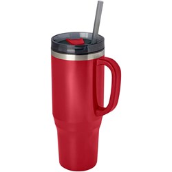 Obrázky: Termohrnček 1200ml RCS hrnček so slamkou, červená