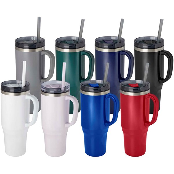 Obrázky: Termohrnček 1200ml RCS hrnček so slamkou, červená, Obrázok 7