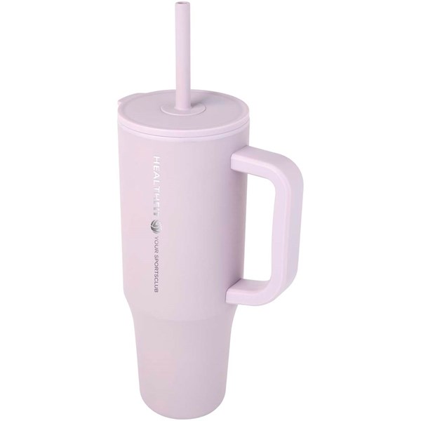 Obrázky: Termohrnček 900ml nerez/plast,slamka,orgovánová, Obrázok 4