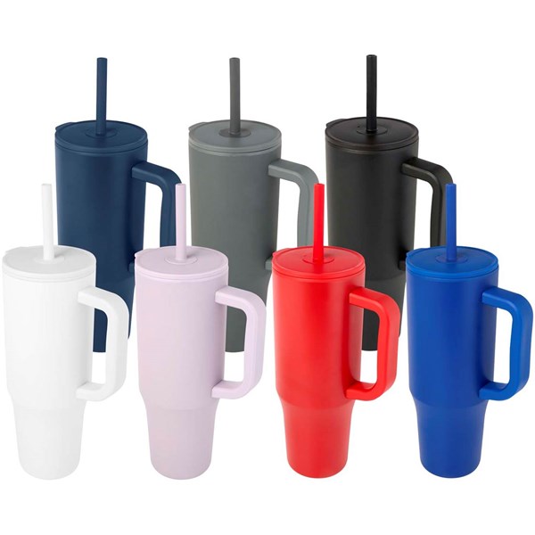 Obrázky: Termohrnček 900ml nerez/plast,slamka,orgovánová, Obrázok 6