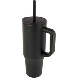 Obrázky: Termohrnček 900ml nerez/plast, sil.slamka, čierna