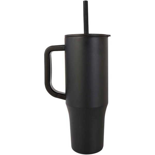 Obrázky: Termohrnček 900ml nerez/plast, sil.slamka, čierna, Obrázok 8